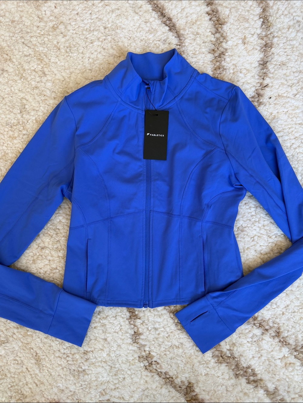 Fabletics Electric Blue Full-Zip Utility Jacket size m NWT